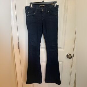 Free People Women's Dark Blue Skinny Denim Jeans Pants Flare bottoms size 25